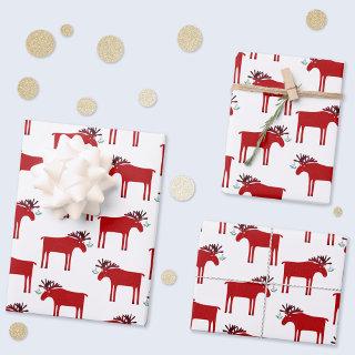 Funny Moose Holiday Red and White  Sheets