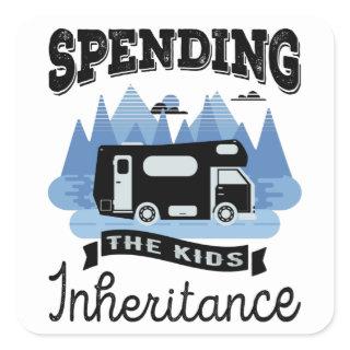 Funny Motorhome RV Retirement Gift Dad Square Sticker