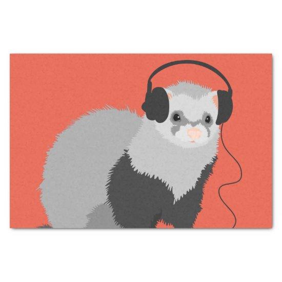 Funny Music Lover Ferret Tissue Paper