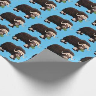 Funny musk ox cartoon illustration