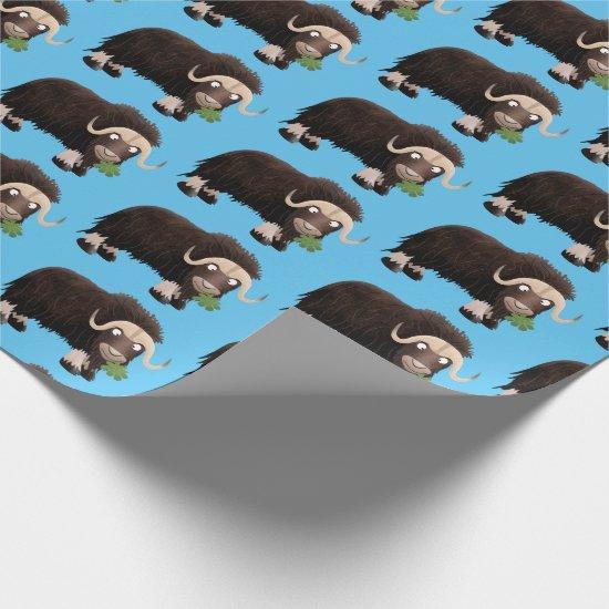 Funny musk ox cartoon illustration