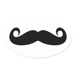 Funny Mustache Oval Sticker