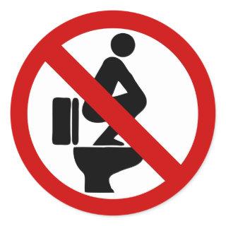 Funny NO Feet on the Seat ⚠ Thai Sign ⚠ Classic Round Sticker