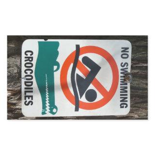 Funny NO SWIMMING Warning Sign Rectangular Sticker