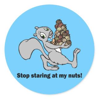 Funny nuts squirrel classic round sticker