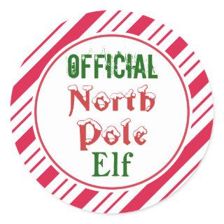 Funny Official North Pole Elf Christmas Stickers