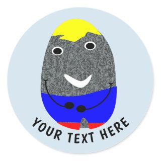 Funny Painted Rock Guys Cute Classic Round Sticker