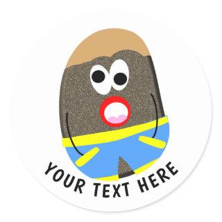 Funny Painted Rock Guys Cute Classic Round Sticker