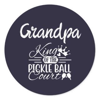 Funny Pickle Ball Granda Fathers Day Name Sticker