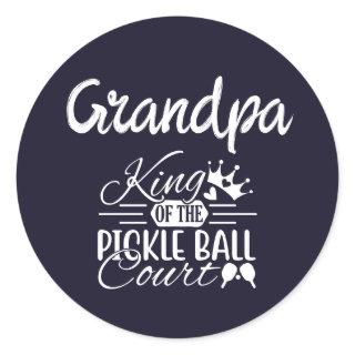 Funny Pickle Ball Granda Fathers Day Name Sticker