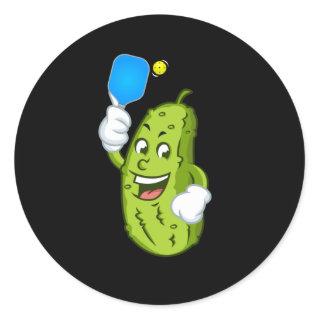 Funny Pickleball Pickel Humor Cucumber Classic Round Sticker