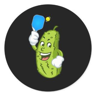 Funny Pickleball Pickel Humor Cucumber Classic Round Sticker