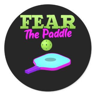 Funny Pickleball Sport Lover Paddle Classic Round Sticker