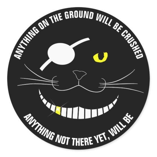 Funny Pirate Smiling Cat With An Eye Patch Classic Round Sticker