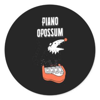 Funny Possum Tee Piano Opossum Cute Weird Humor Classic Round Sticker