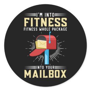 Funny Postal Worker Fitness Postman Classic Round Sticker