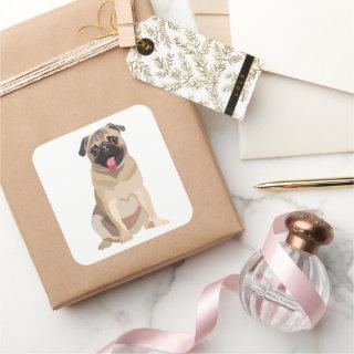 Funny Pug Dog Pet Lover | Gift For Lover Square Sticker