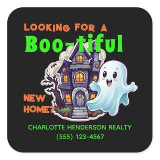 Funny Real Estate Haunted House Square Sticker