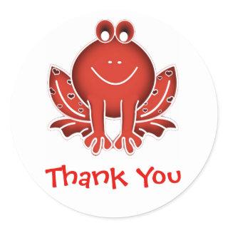 funny red frog - Thank You Classic Round Sticker