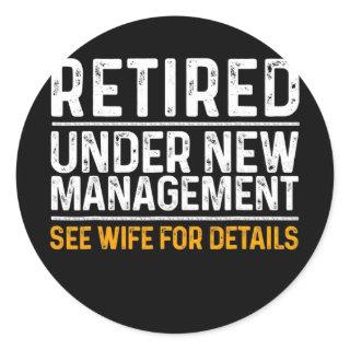 Funny Retirement Design Men Dad Retiring Party Classic Round Sticker