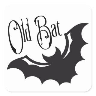 Funny Retirement Old Bat Square Sticker