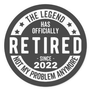 funny retirement, retired, retired firefighter, re classic round sticker