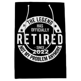 funny retirement, retired, retired firefighter, re medium gift bag