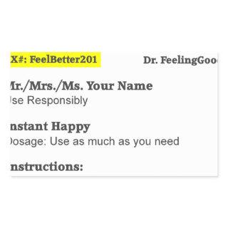 Funny rx prescription rectangular sticker