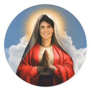 Funny Saint Haley Prayer Candle Classic Round Sticker