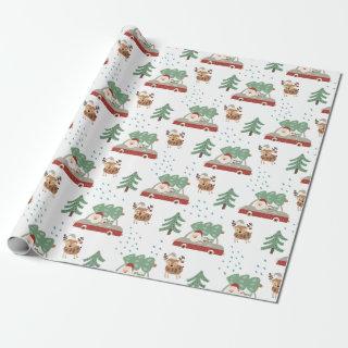 Funny Santa Claus Snowy Forrest Christmas