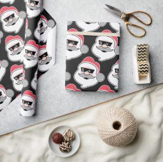 Funny Santa Head With Glasses Cool Modern Xmas