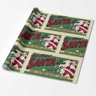 Funny Santa "Naughty or Nice" Text Retro Christmas