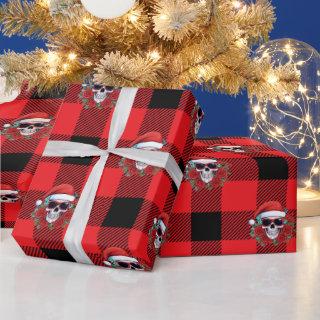 Funny Santa Skull Buffalo Check