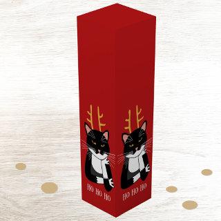 Funny Sarcastic Holiday Cat Wine Box