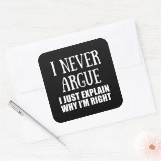 Funny sarcastic quotes adult humor sarcasm square sticker