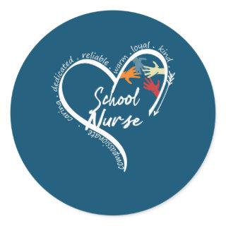 Funny School Nurse Tees Tops Back To School Art  Classic Round Sticker