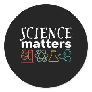 Funny Science Matters Geek and Nerd Scientist Classic Round Sticker