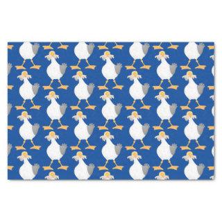 Funny seagull with French fries cartoon Tissue Paper