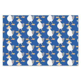 Funny seagull with French fries cartoon Tissue Paper
