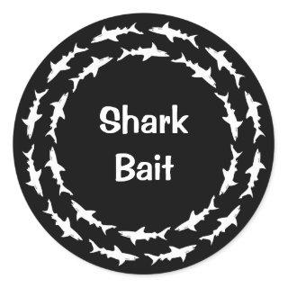 Funny Shark Bait Circling School of Sharks Classic Round Sticker