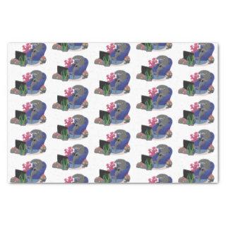 Funny shark watching TV cartoon Tissue Paper