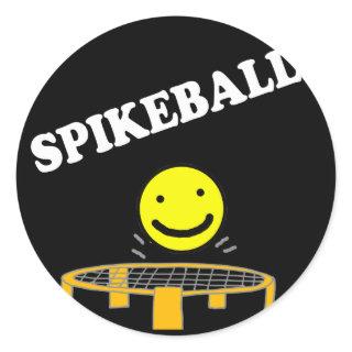 Funny Spikeball Net with Smile Face Art Classic Round Sticker