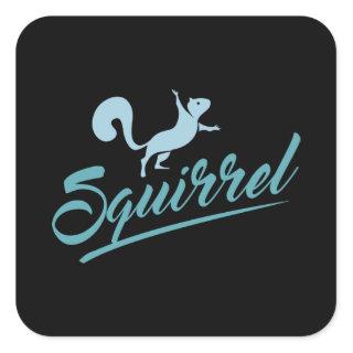 Funny Squirrel silhouette Square Sticker