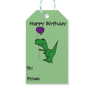 Funny T-rex Dinosaur Birthday Gift Tag