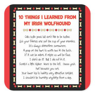 Funny Things I Learned From My Irish Wolfhound Square Sticker