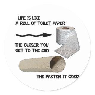 Funny Toilet Paper Classic Round Sticker