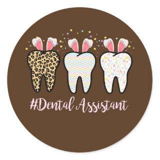 Funny Tooth Dental Assistant Dentist Life Easter Classic Round Sticker
