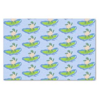 Funny tortoise wave surfing cartoon  tissue paper