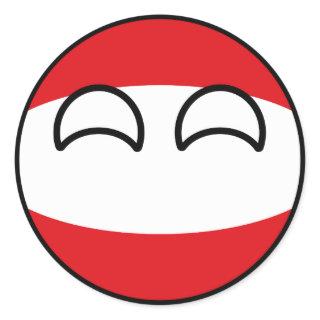 Funny Trending Geeky Austria Countryball Classic Round Sticker
