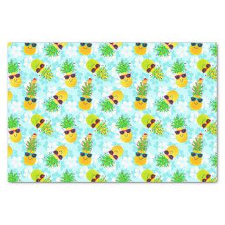 Funny Tropical Christmas Pineapples Tissue Paper